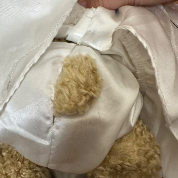 Build-A-Bear Workshop Teddy Bear Plush w/ White Wedding Lace Dress 16” Bow Back - Picture 11 of 14